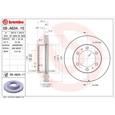 09.A634.11 Piduriketas BREMBO