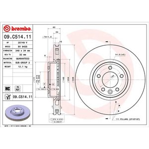 09.C514.11 Jarrulevy BREMBO - Top1autovaruosad