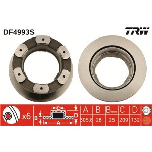 DF4993S Brake Disc TRW - Top1autovaruosad