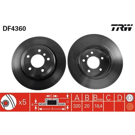 DF4360  Brake disc TRW 