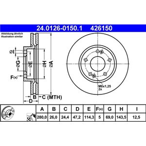 24.0126-0150.1  Brake disc ATE 