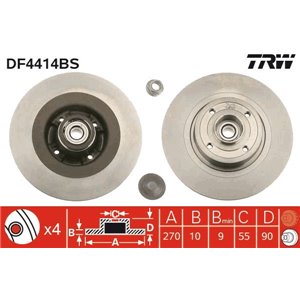 DF4414BS  Brake disc with bearing TRW 