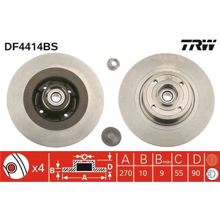 DF4414BS Brake Disc TRW