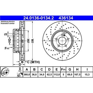 24.0136-0134.2 Тормозной диск ATE     