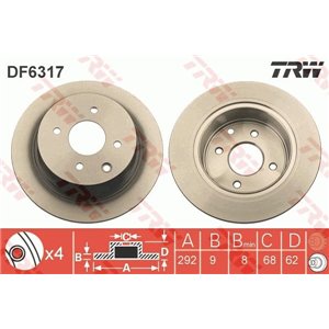 DF6317 Brake Disc TRW - Top1autovaruosad