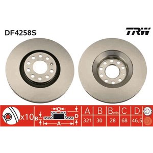 DF4258S Brake Disc TRW - Top1autovaruosad