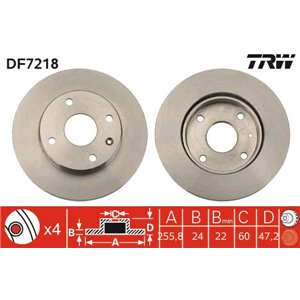 DF7218  Brake disc TRW 