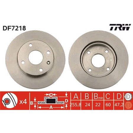 DF7218 Brake Disc TRW