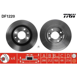 DF1220 Brake Disc TRW - Top1autovaruosad