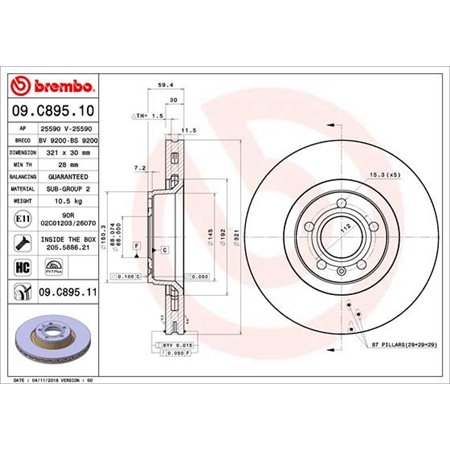 09.C895.11 Brake Disc BREMBO