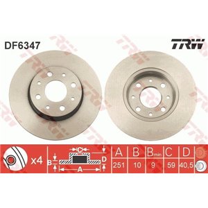 DF6347  Brake disc TRW 