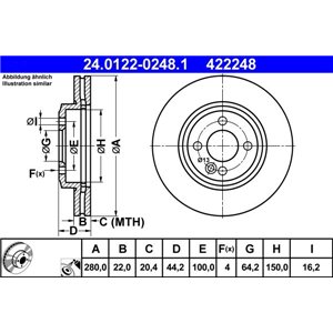 24.0122-0248.1 Тормозной диск ATE - Top1autovaruosad