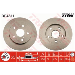 DF4811 Brake Disc TRW - Top1autovaruosad