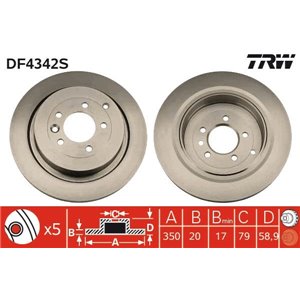 DF4342S Brake Disc TRW - Top1autovaruosad