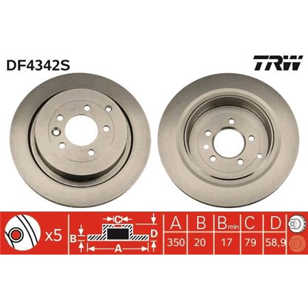 DF4342S Brake Disc TRW