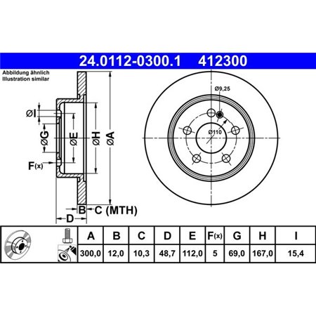 24.0112-0300.1 Тормозной диск ATE