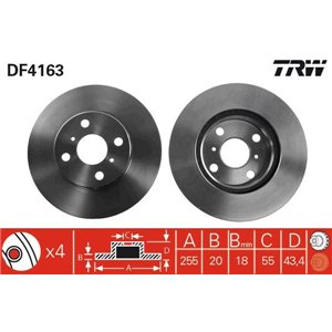 DF4163 Тормозной диск TRW - Top1autovaruosad