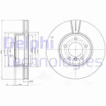 BG9871C Brake Disc DELPHI