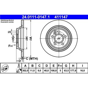 24.0111-0147.1  Brake disc ATE 