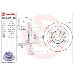 08.9459.20 Jarrulevy BREMBO - Top1autovaruosad