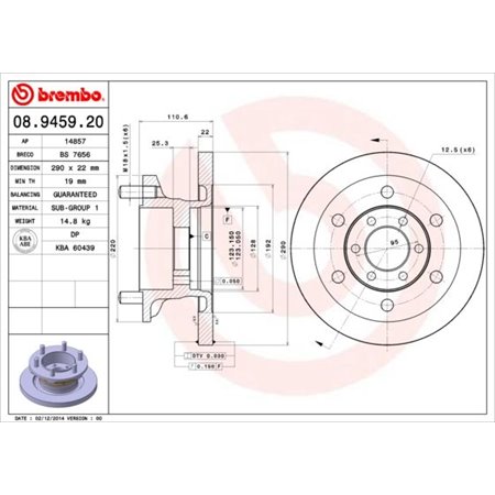 08.9459.20 Bromsskiva BREMBO