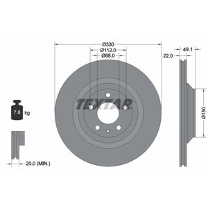 92132603 Тормозной диск TEXTAR    92132600 