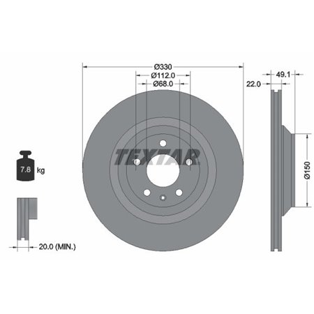 92132603 Тормозной диск TEXTAR