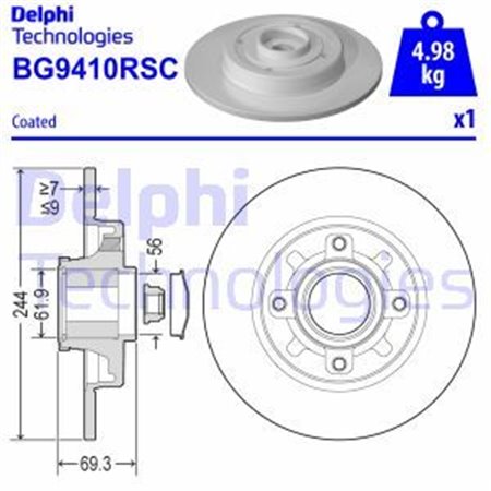 BG9410RSC Тормозной диск DELPHI