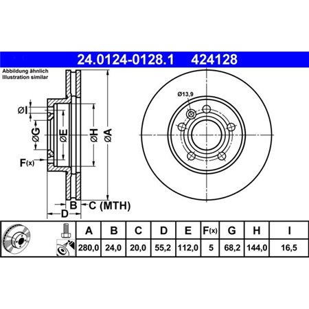 24.0124-0128.1 Brake Disc ATE