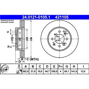 24.0121-0105.1  Brake disc ATE 