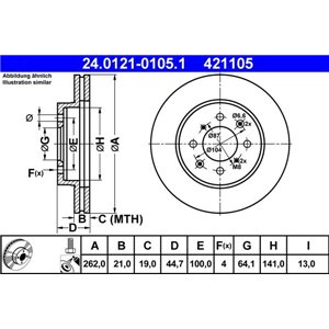 24.0121-0105.1 Тормозной диск ATE - Top1autovaruosad