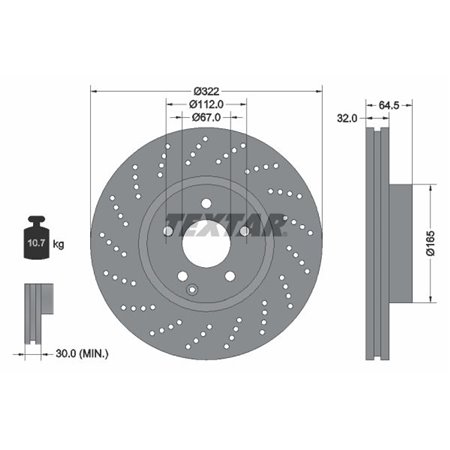 92163403  Brake disc TEXTAR 