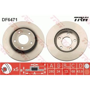 DF6471 Brake Disc TRW - Top1autovaruosad