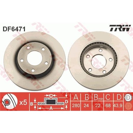 DF6471 Brake Disc TRW