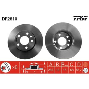 DF2810  Brake disc TRW 