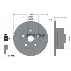 92154303 Тормозной диск TEXTAR - Top1autovaruosad