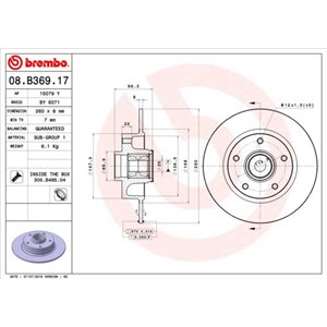 08.B369.17 Тормозной диск BREMBO     