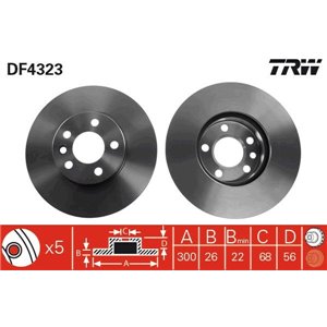 DF4323 Тормозной диск TRW     