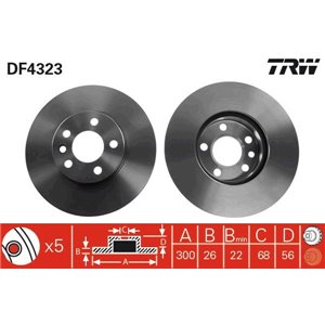 DF4323 Тормозной диск TRW - Top1autovaruosad