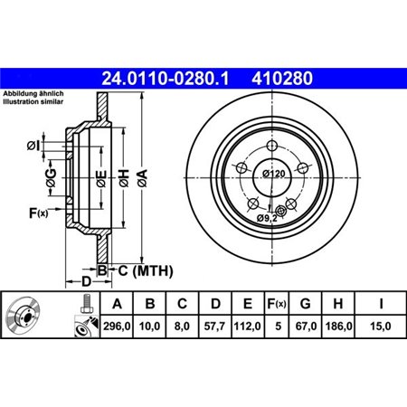 24.0110-0280.1 Тормозной диск ATE