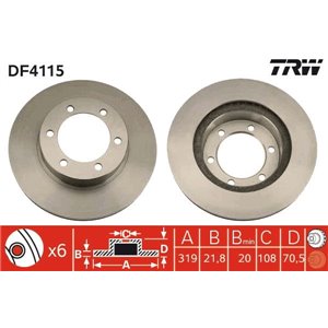 DF4115 Brake Disc TRW - Top1autovaruosad