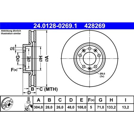 24.0128-0269.1 Brake Disc ATE