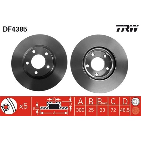 DF4385 Brake Disc TRW