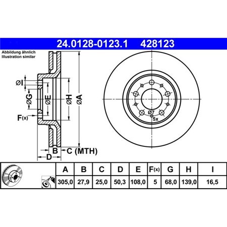 24.0128-0123.1 Brake Disc ATE