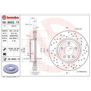 09.8952.1X Brake Disc BREMBO - Top1autovaruosad