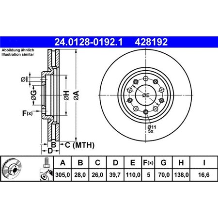 24.0128-0192.1 Brake Disc ATE