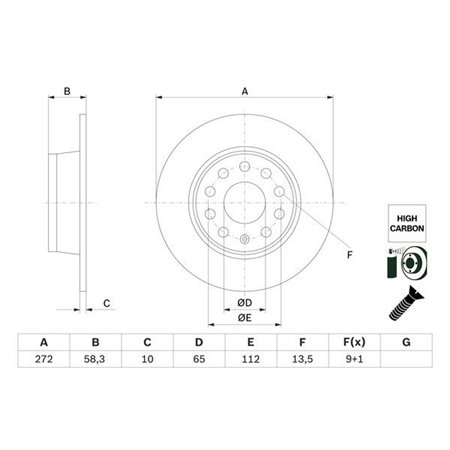 0 986 479 F23 Тормозной диск BOSCH     