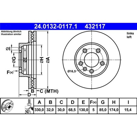 24.0132-0117.1 Brake Disc ATE