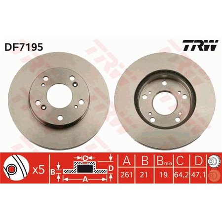 DF7195 Brake Disc TRW