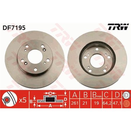 DF7195 Тормозной диск TRW     